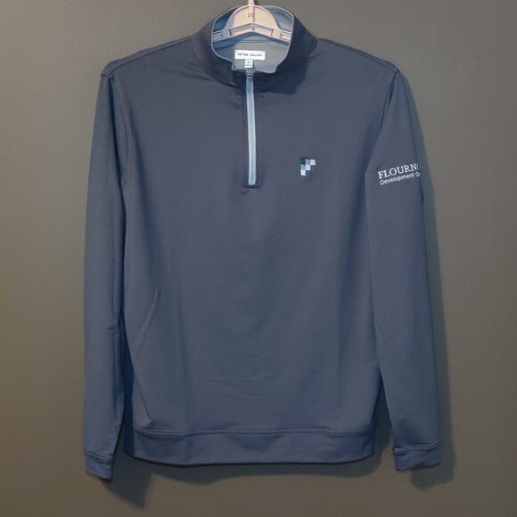 Peter Millar Iron Grey Perth 1/4 Zip Pullover Men's SIZE MEDIUM - Picture 1 of 7